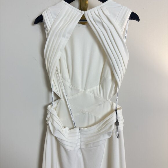 TADASHI SHOJI Tenney Maxi Evening Dress in White Size Medium - Picture 6 of 9